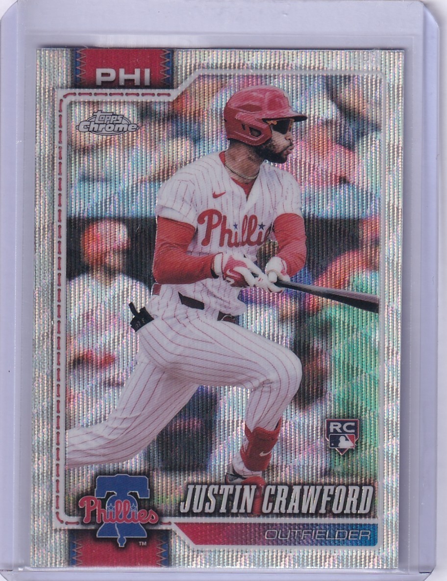 Justin Crawford Philadelphia 2026 Topps Chrome WAVE REFRACTOR ROOKIE RC #73
