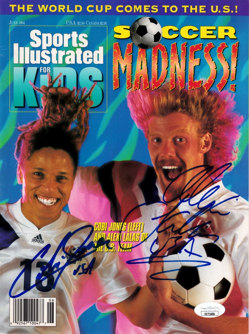 Cobi Jones Alexi Lalas signed autograph 1994 US World Cup SI for Kids cover JSA