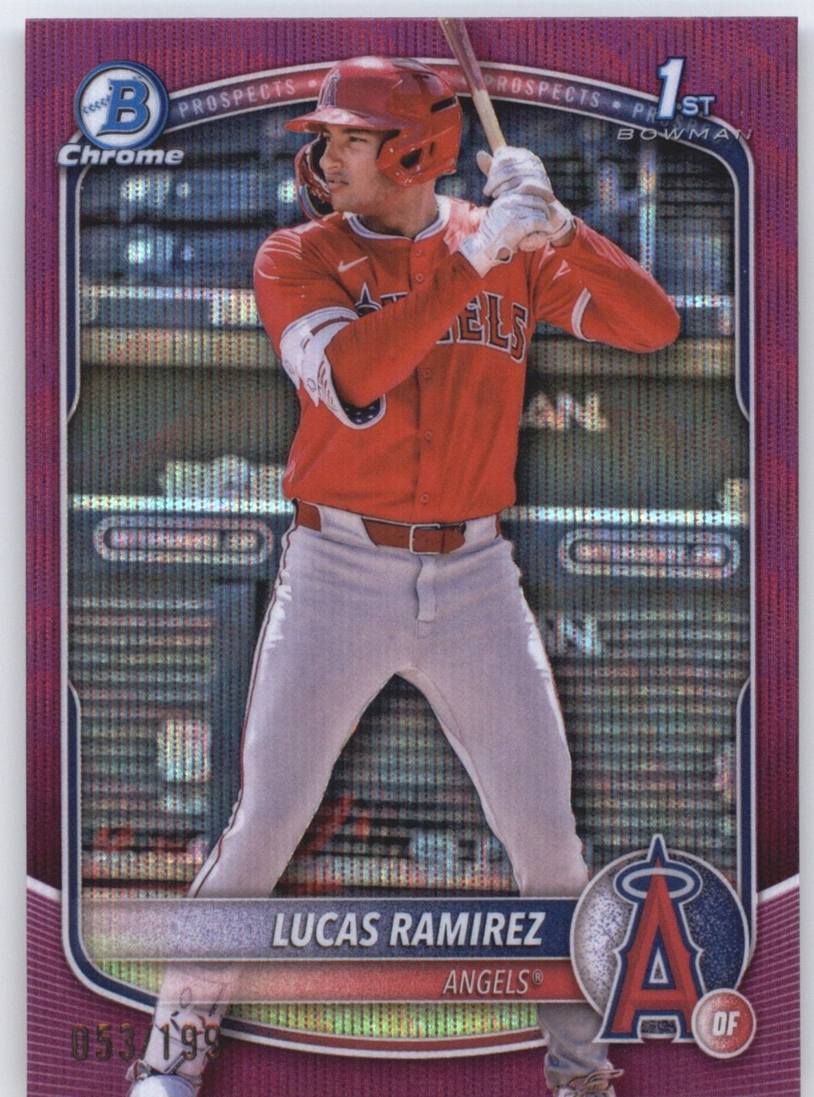 2025 Bowman #BCP-135 Lucas Ramirez Chrome Prospects Fuchsia Wave Refractor #/199