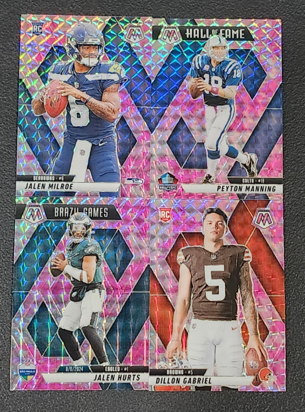 2025 Mosaic Football CAMO PINK REACTIVE PRIZMS 251-400 You Pick – 2 Card Minimum