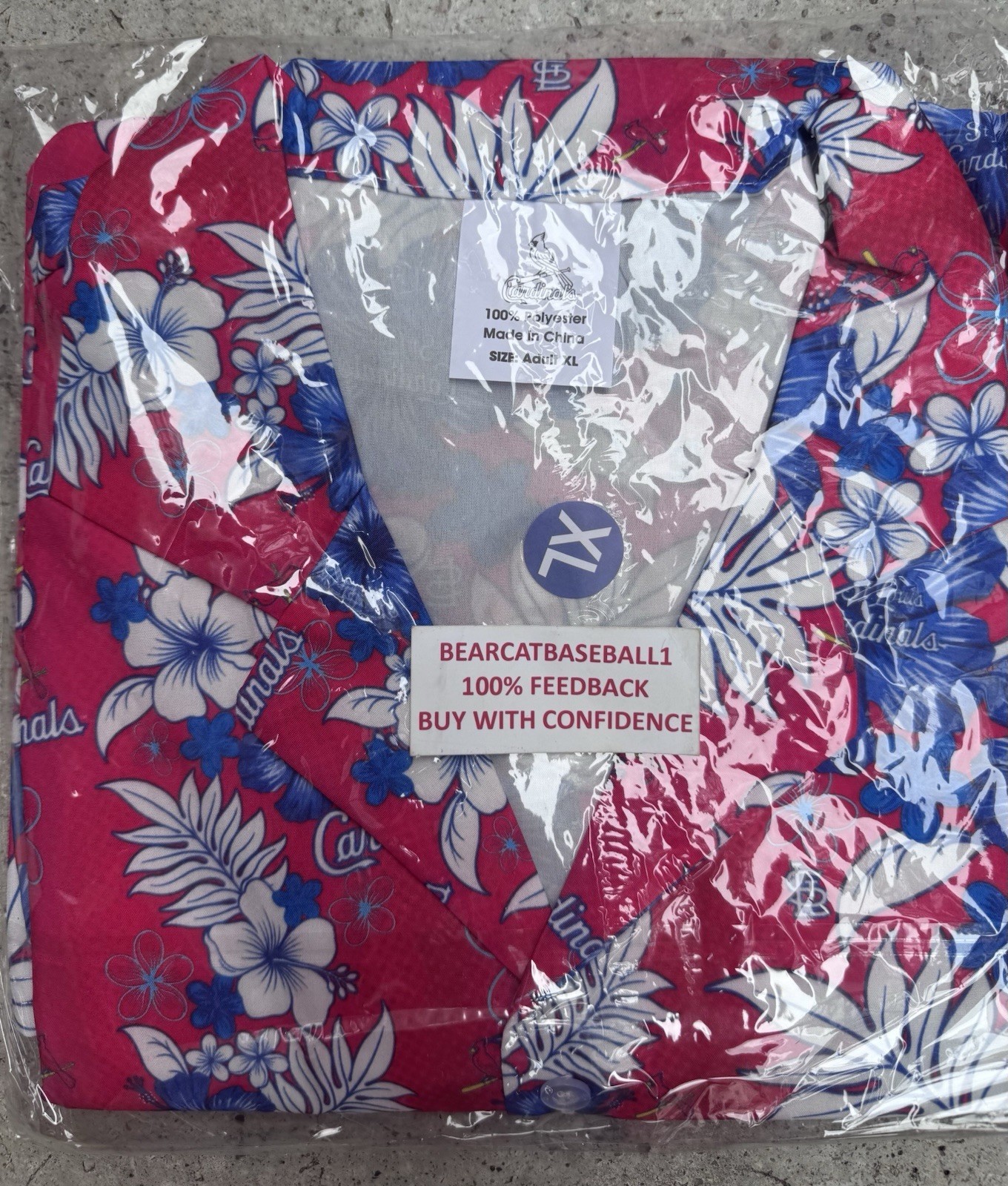 SIZE XL ST. LOUIS CARDINALS ALL OVER PRINT SHIRT & SHORT SET 6-26-26 SGA