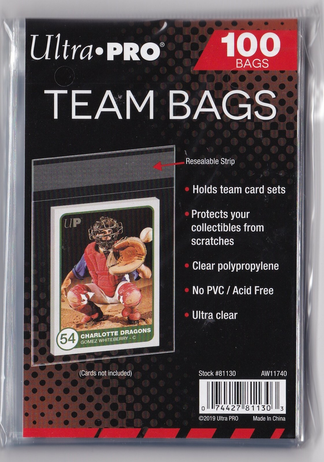 Pack of 100 – Ultra Pro Team Set Bags Hockey Baseball Cards Brand New