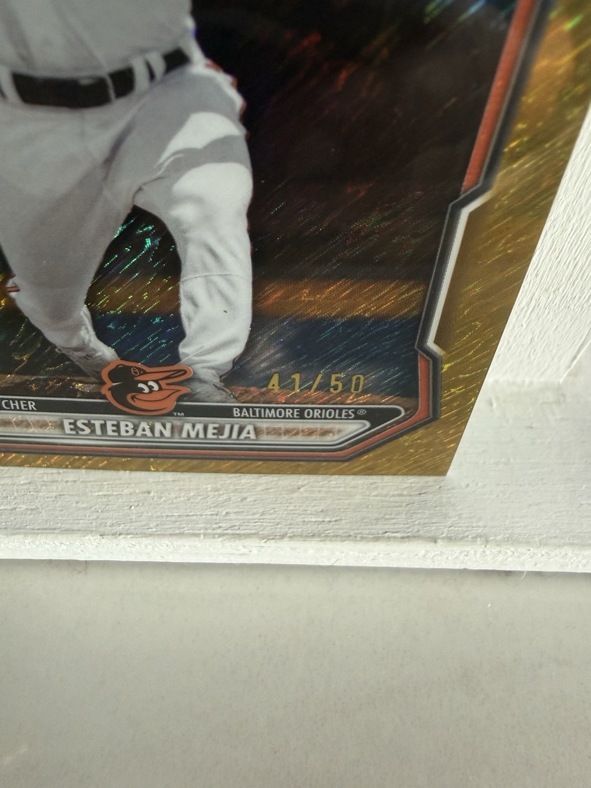 2026 Bowman Chrome Esteban Mejia #BCP-79 Gold Shimmer Refractor #’d /50 Orioles