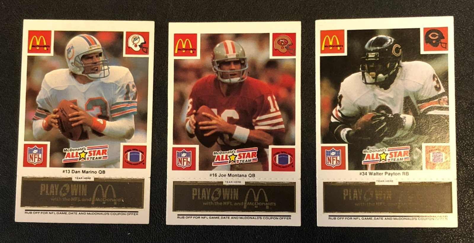 1986 McDonalds All-Star Team Football RARE BLACK TAB Complete 30ct Card Set