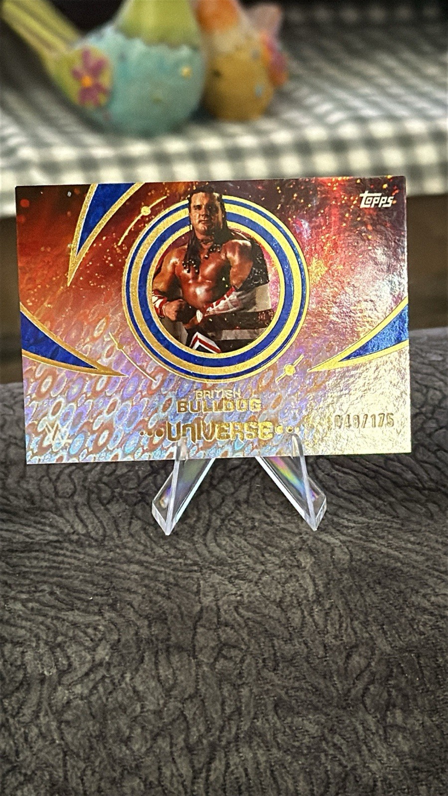 2025 Topps Universe WWE – Legends The British Bulldog #162 Blue Pulse /175