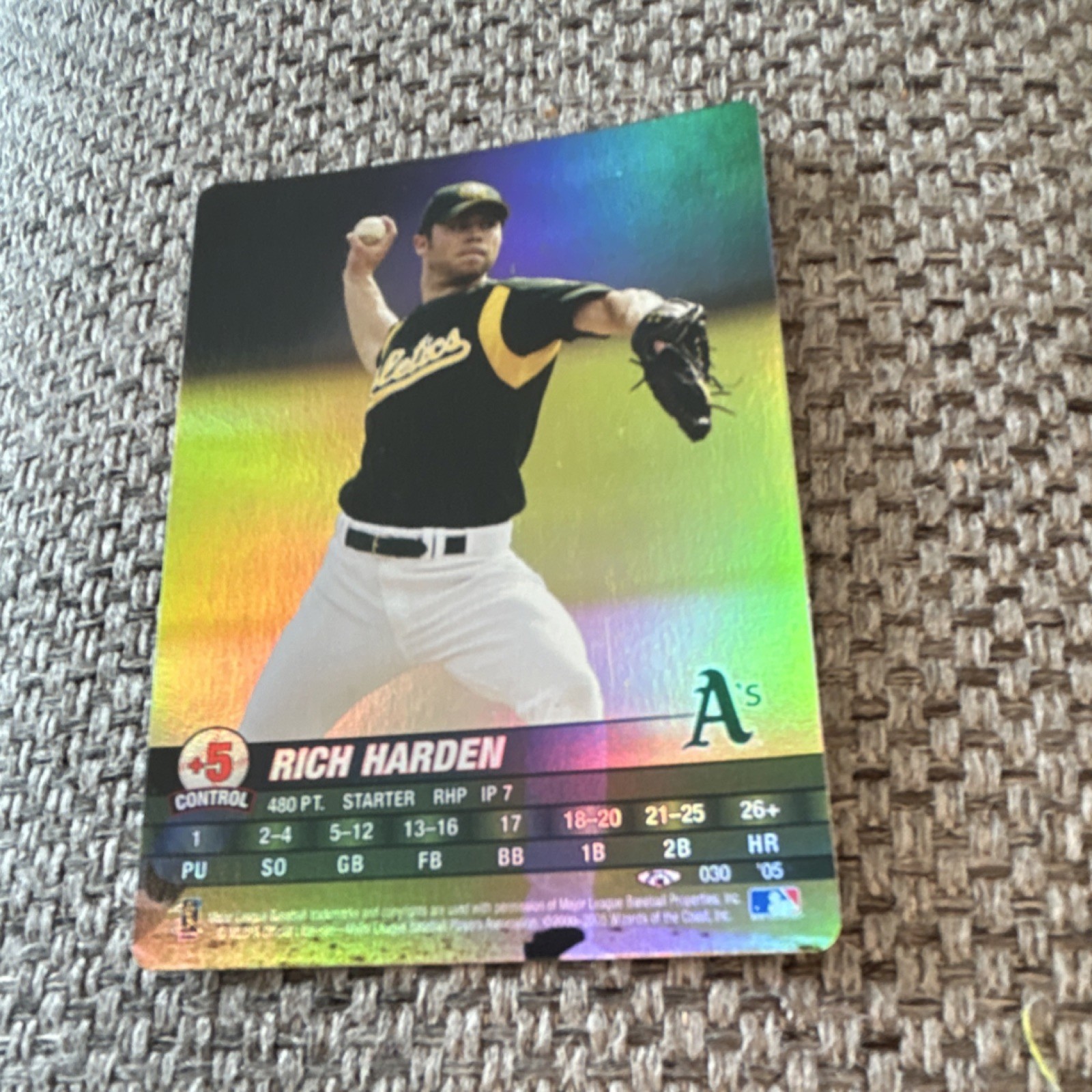 Wizards of the Coast 2005 MLB Showdown Rich Harden #030 Foil A’s