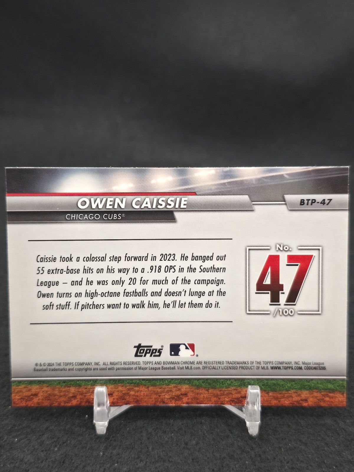 2024 Topps Bowman #BTP-47 Owen Caissie Bowman Scouts’ Top 100 Chicago Cubs