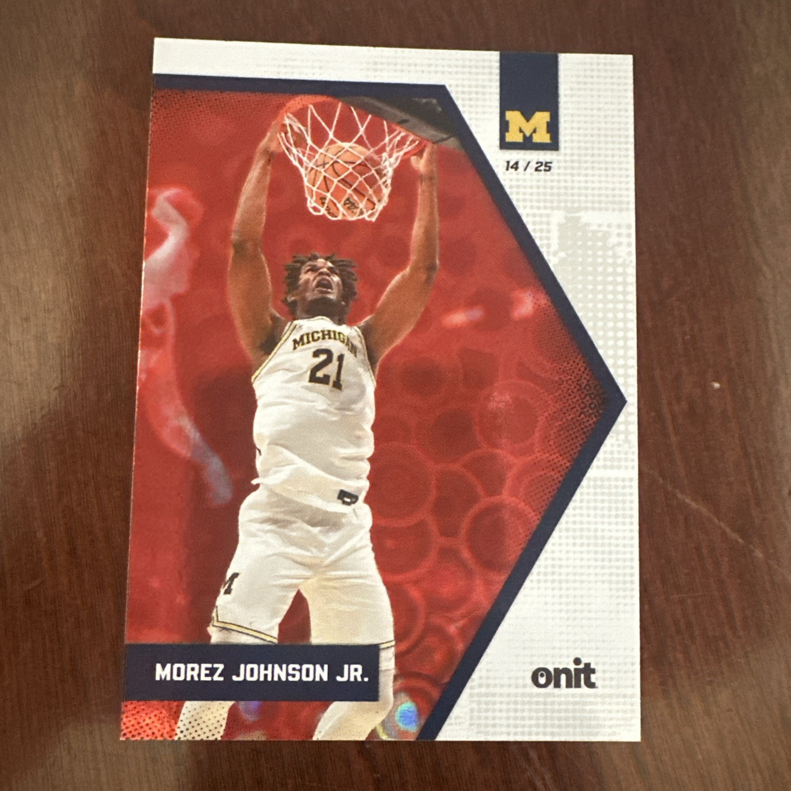 2025-2026 Onit Morez Johnson Jr. Michigan Wolverines Basketball Red /25