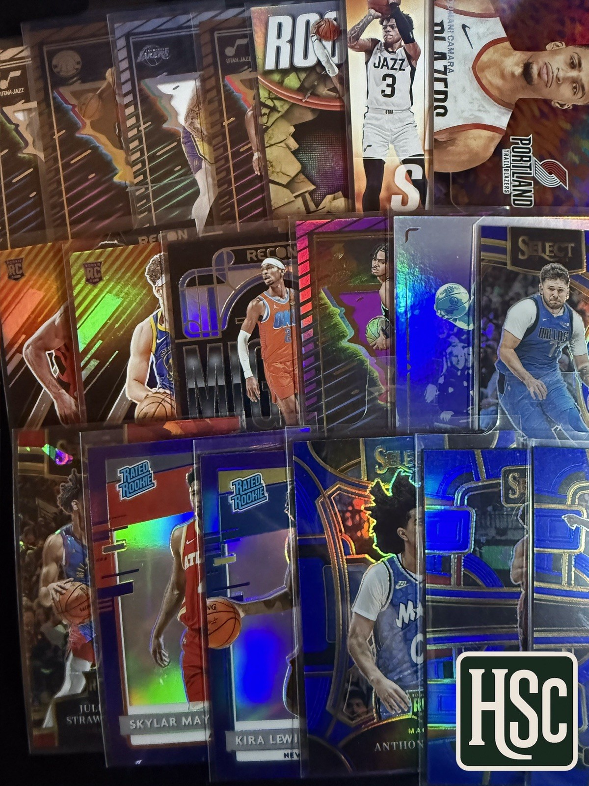 Basketball NBA – 200 Card Lot – Rookies, Parallels, Memorabilia, Autos, Numbered