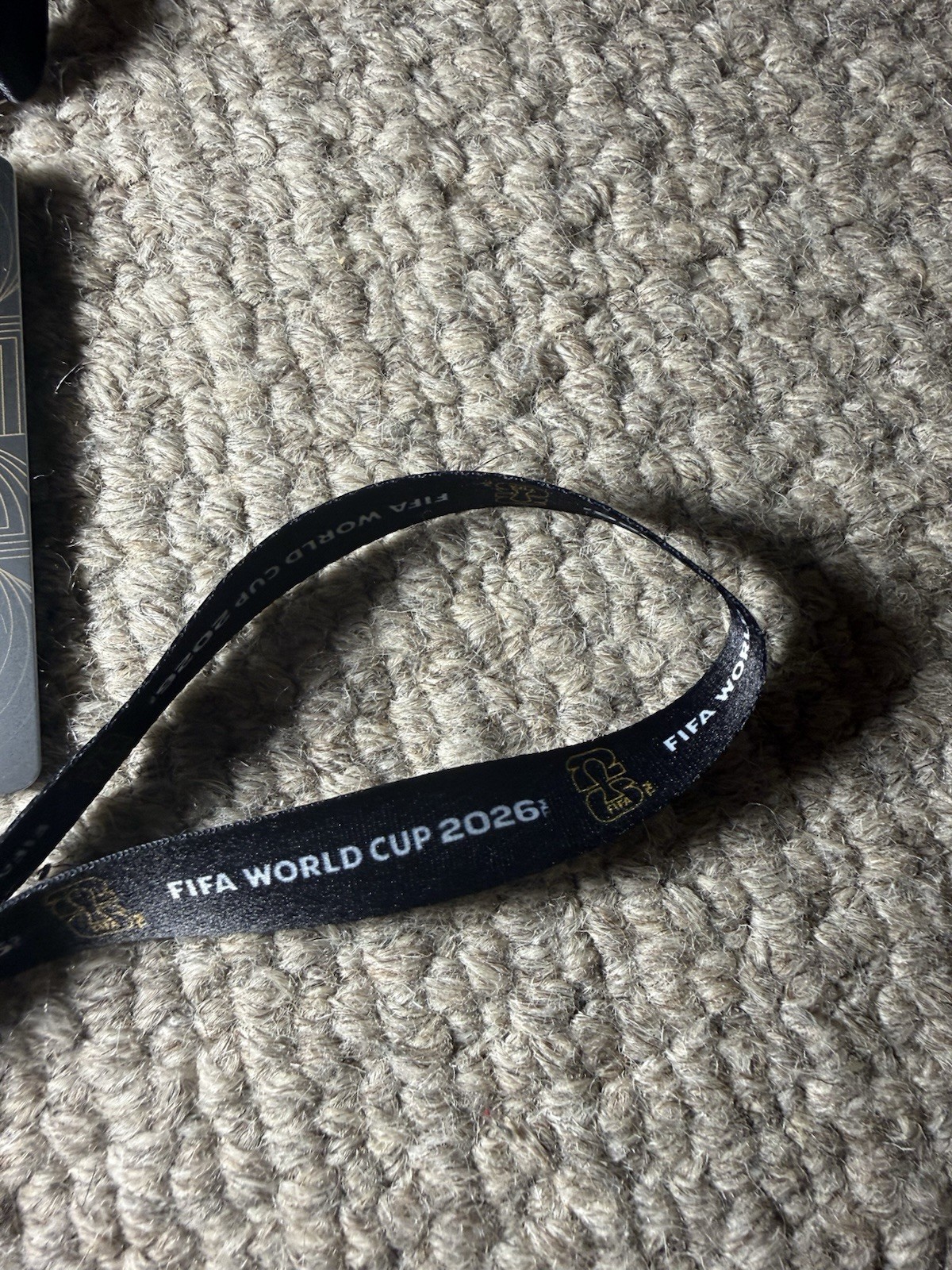 FIFA World Cup 2026 Official Lanyard with Fan ID Badge – Black & Gold, 2-Sided