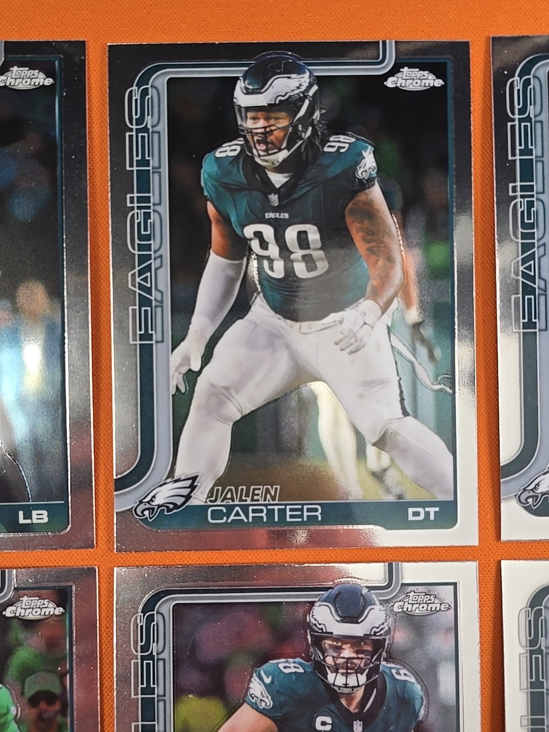 🟢🦅⚪️ 2025 TOPPS CHROME PHILADELPHIA EAGLES COMPLETE BASE TEAM SET(13 CARD LOT)