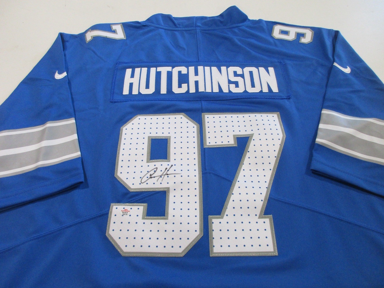 AIDAN HUTCHINSON AUTOGRAPHED SIGNED PRO STYLE CUSTOM XL JERSEY W/ COA