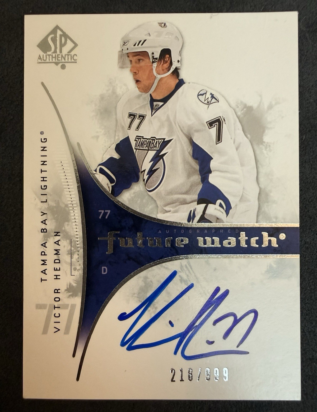 Upper Deck 2009-10 SP Authentic Future Watch Auto RC Victor Hedman #202/999