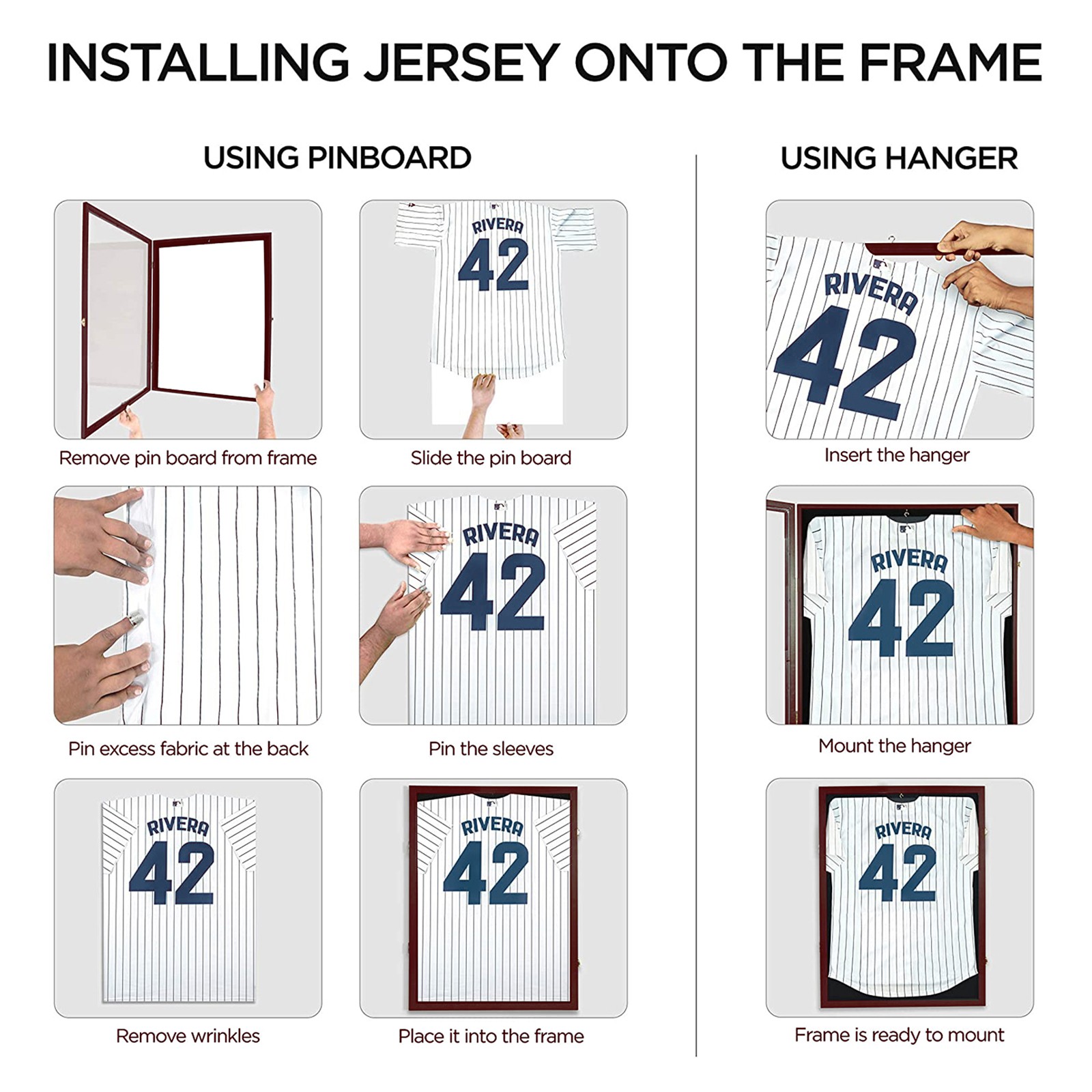 Jersey Display Frame Case Large Shadow Box Wall Mount with UV Protection Acrylic
