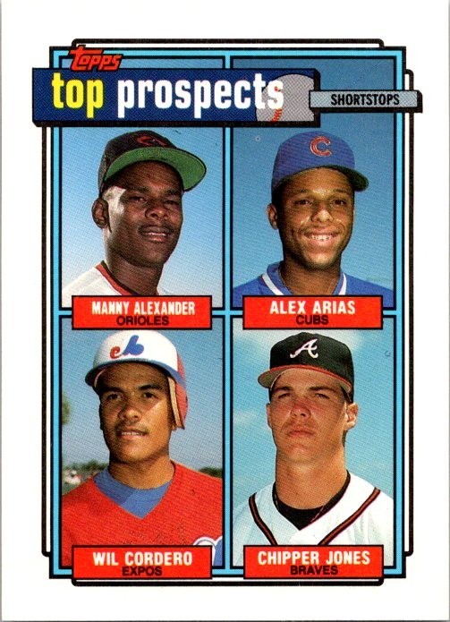 1992 Topps – Top Prospects Chipper Jones, Wil Cordero, Alex Arias #551 (RC)