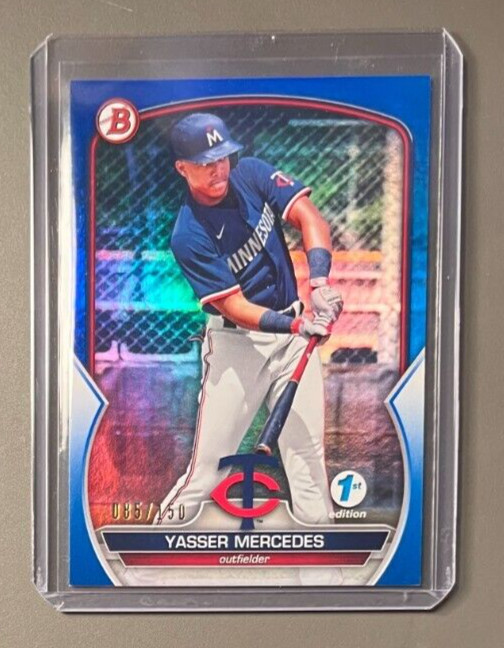 2023 Bowman 1st Edition #BPPF-99 Yasser Mercedes Blue #’d /150