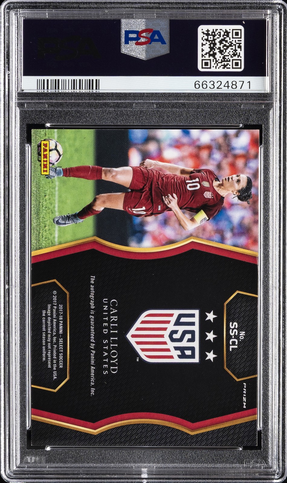 2017 PANINI SELECT SIGNATURES #SS-CL CARLI LLOYD PSA 9 AUTO 8