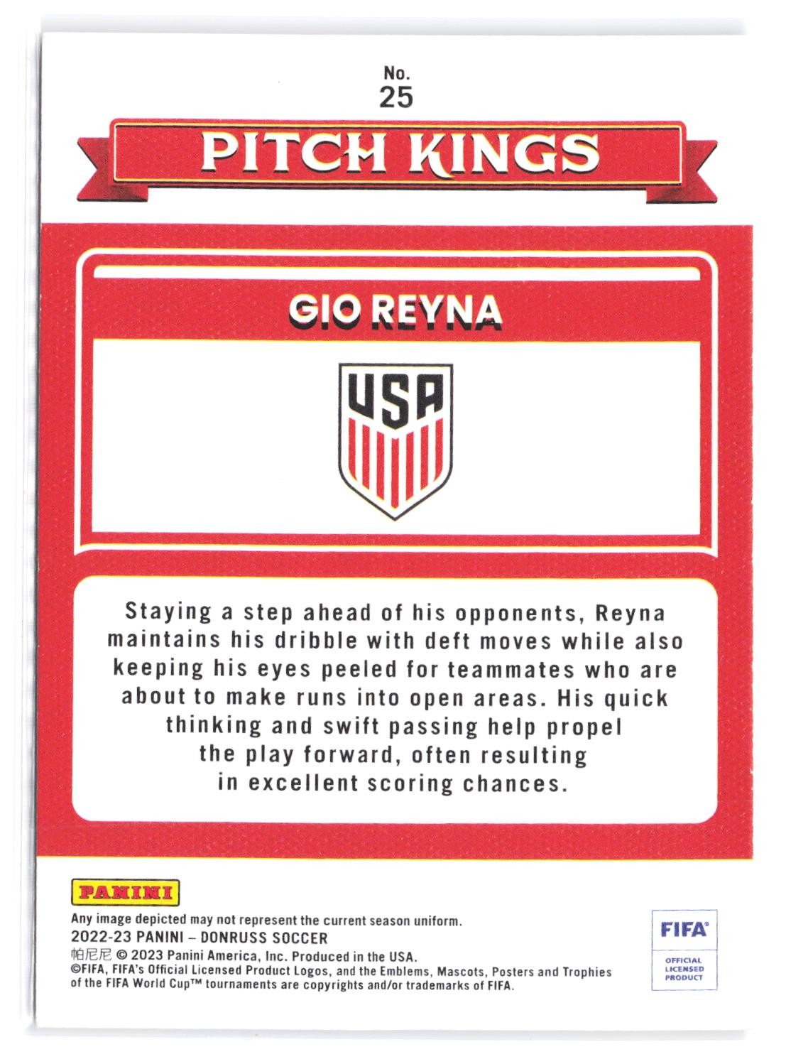 2022-23 Donruss #25 Gio Reyna Pitch Kings