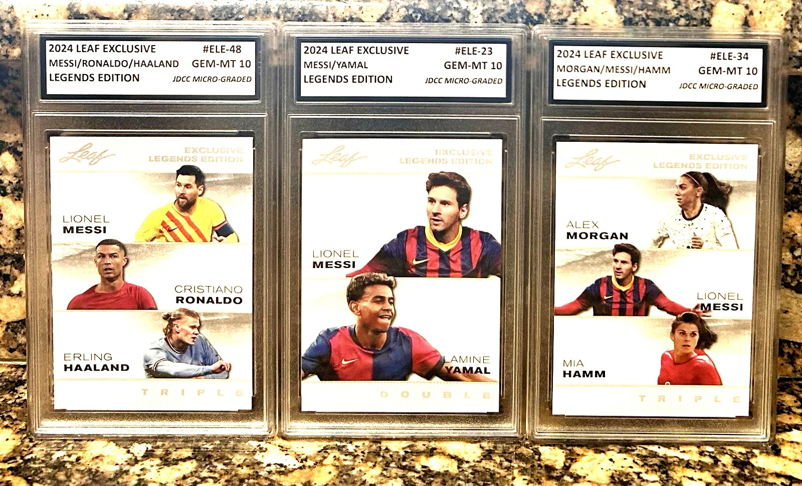 25 Card Lot 2004-22 LIONEL MESSI/PELE/CRISTIANO RONALDO Rookie GRADED GEM-MT 10