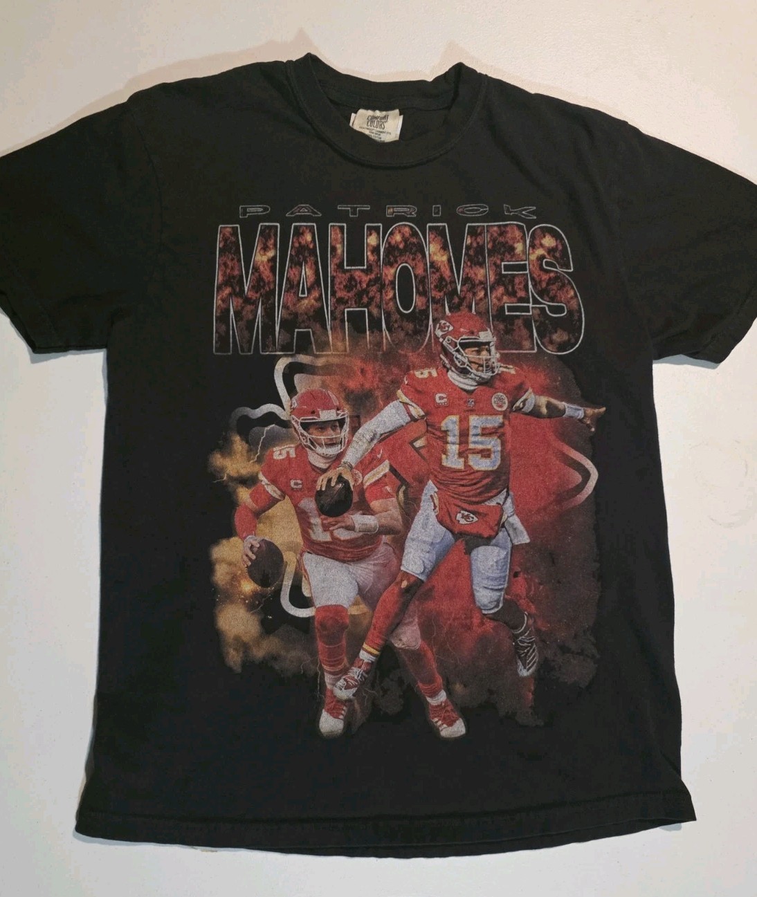 Patrick Mahomes Kansas City Chiefs Graphic T-Shirt Comfort Colors Black Mens M