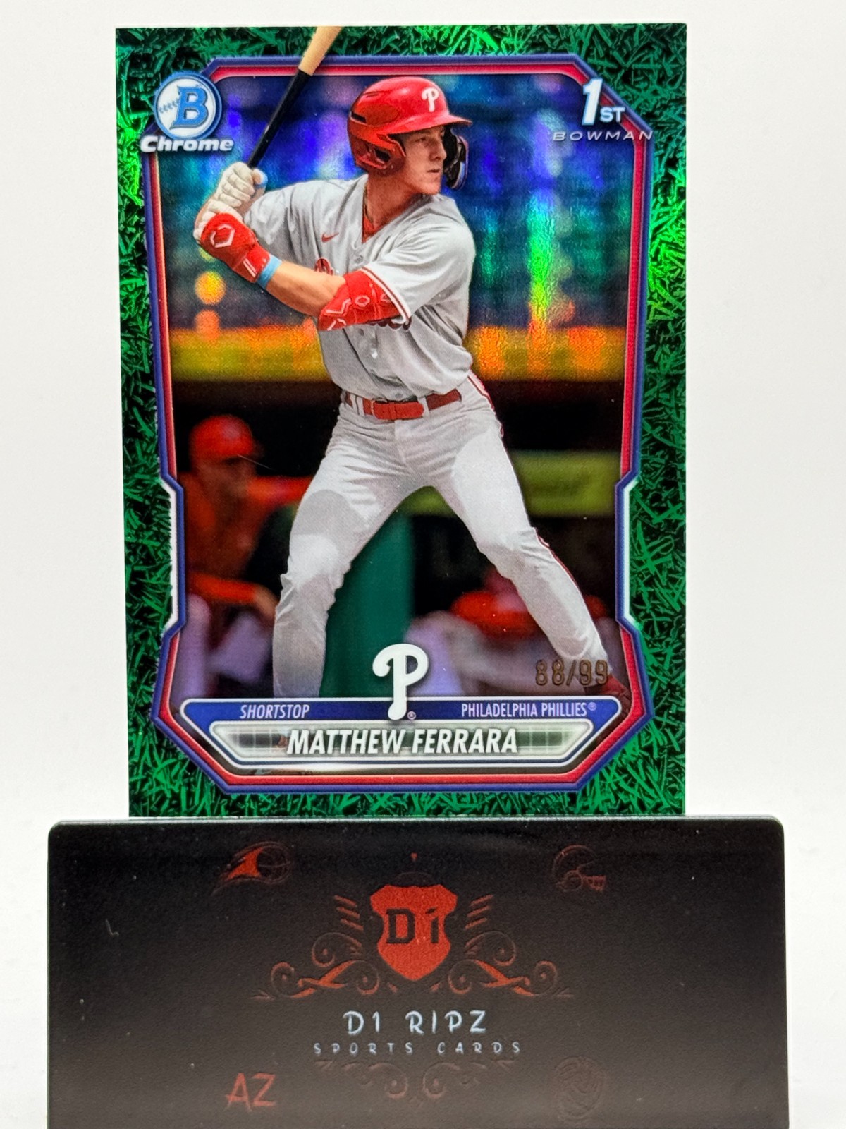 2026 Bowman Chrome – Green Grass Refractor /99 – Matthew Ferrara #BCP-110