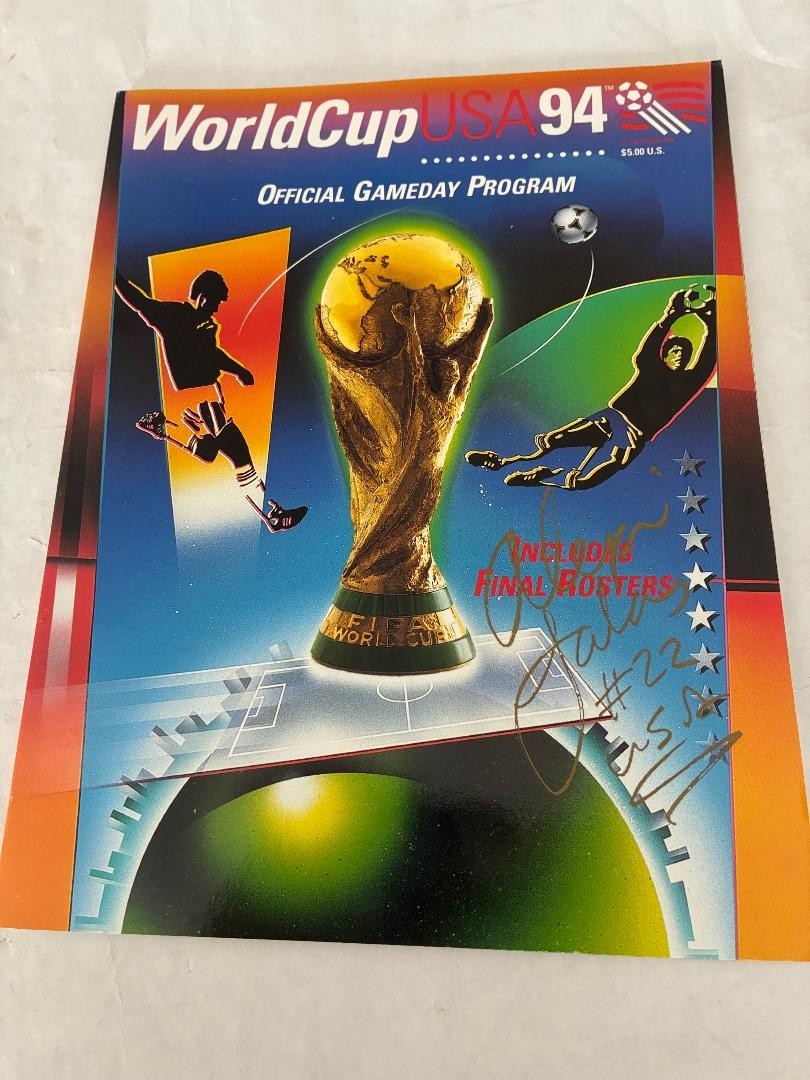 ALEXI LALAS World Cup USA 1994 Official Program Autographed #22 Signed Soccer 94