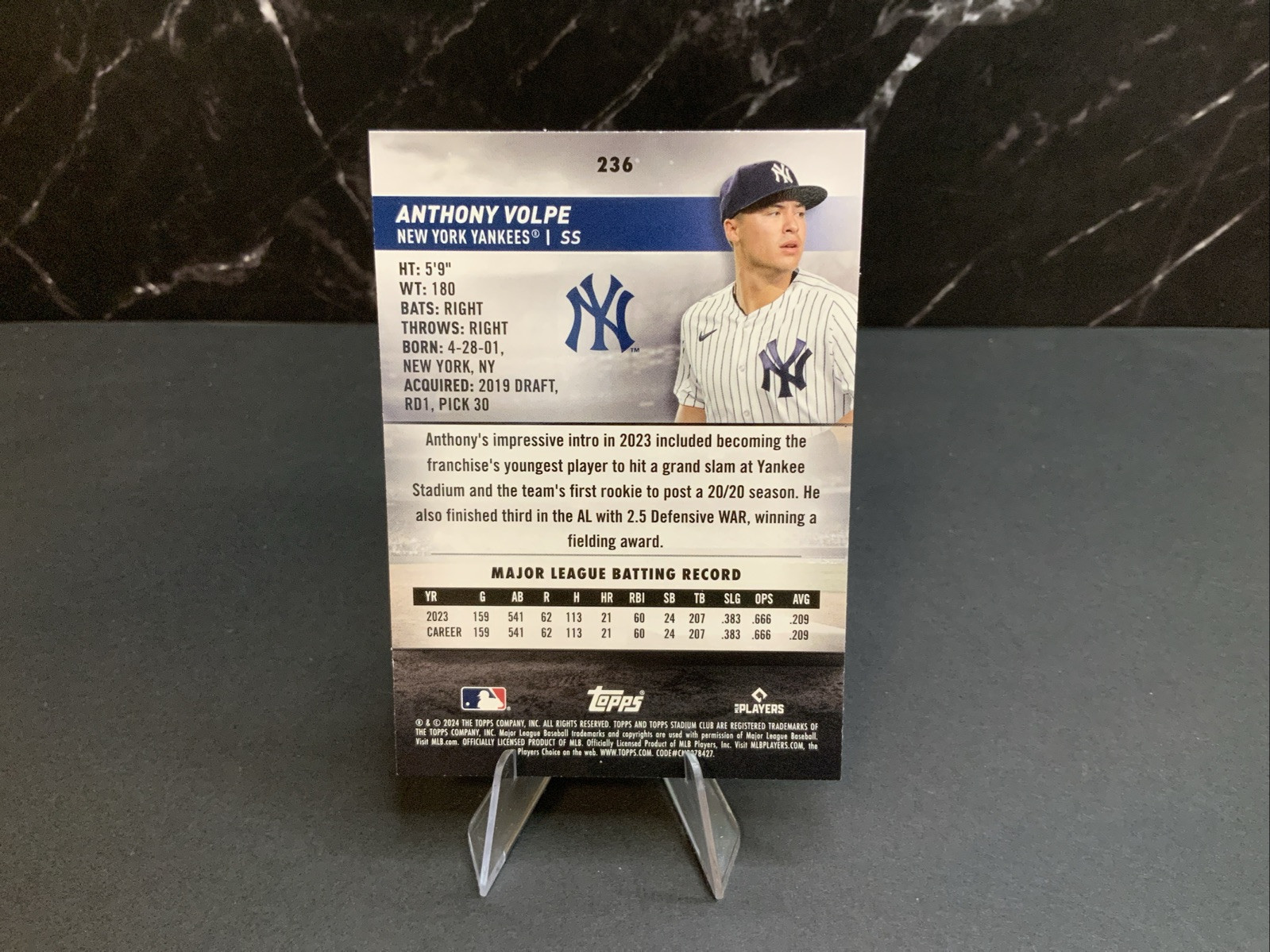 2024 Topps Stadium Club Anthony Volpe Sepia #236 New York Yankees