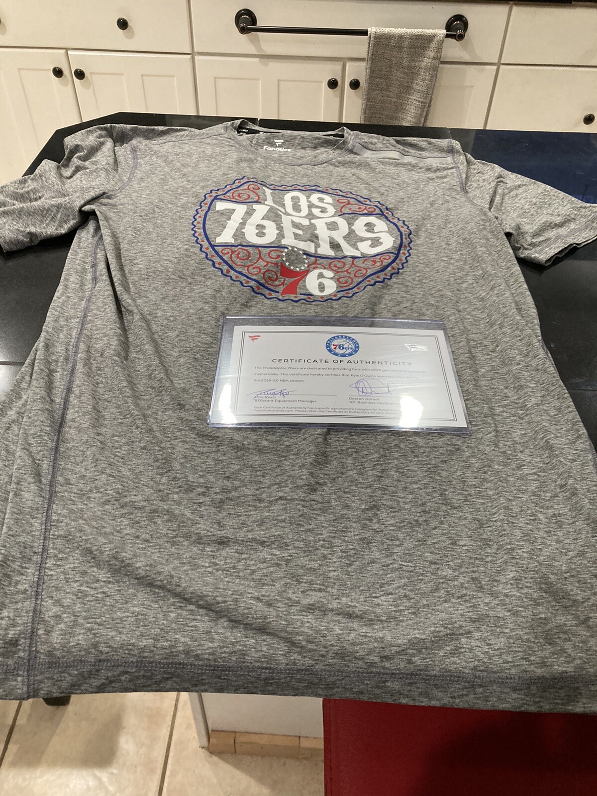 76ers Authentic Team GAME USED LOS SIXERS LATIN SHIRT XL KYLE O’QUINN