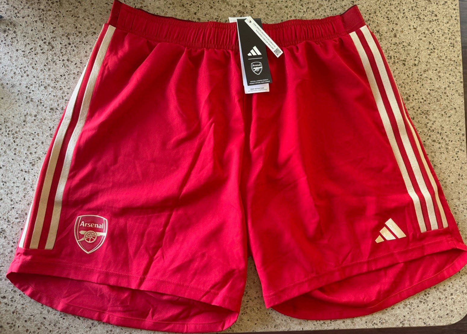 Arsenal FC 23/24 Authentic Adidas Home Change Red Soccer Football Shorts NWT XL