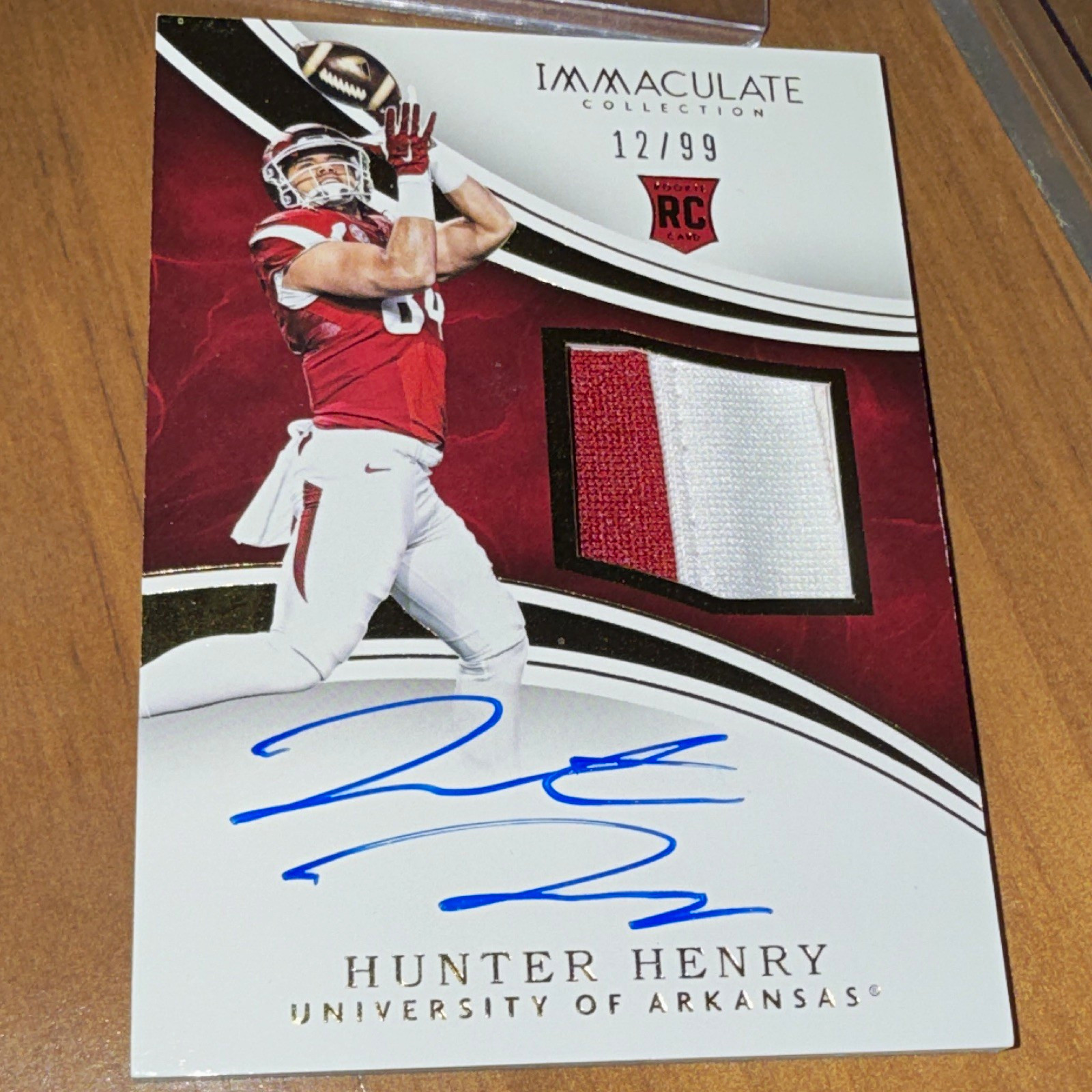 Panini 2016 Immaculate Hunter Henry #109 RC Auto Patch 12/99