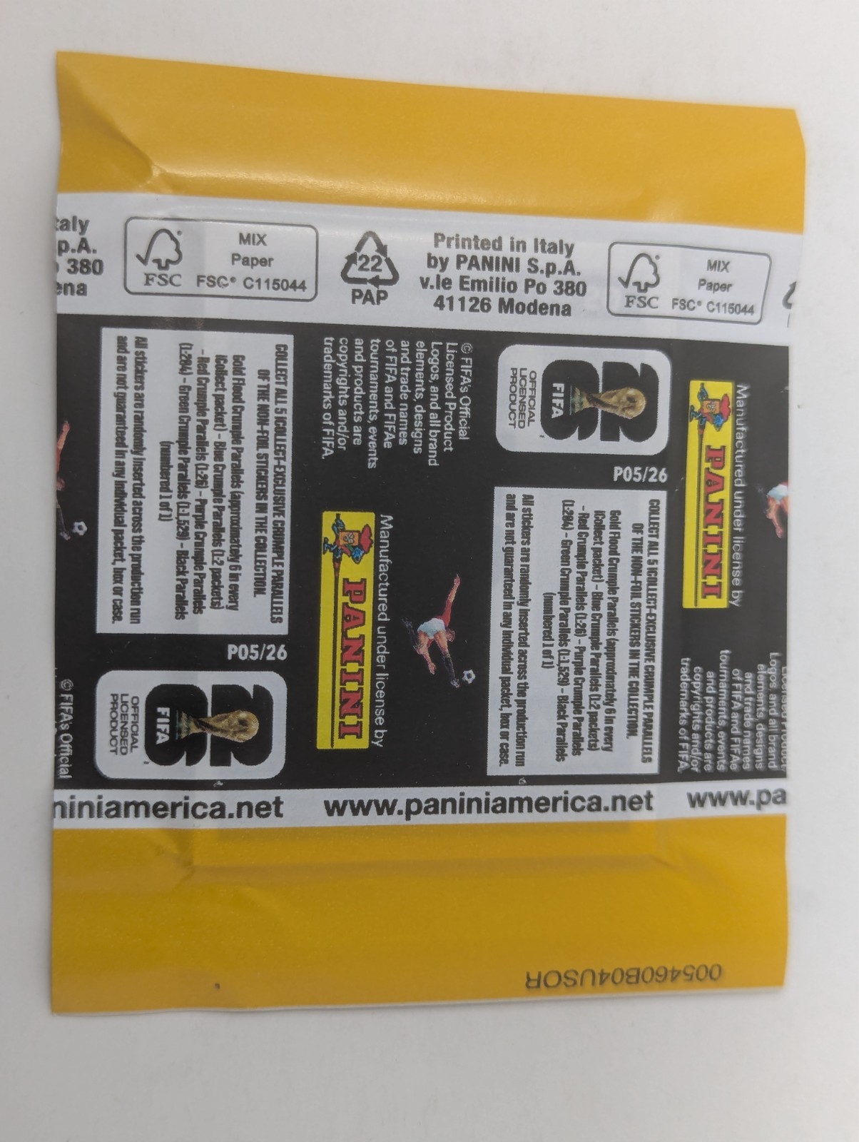 2026 Panini FIFA World Cup Stickers Online Exclusive Gold Crumple 10 Pack Lot