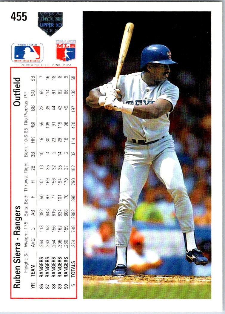1991 Ruben Sierra 1990-91 Upper Deck 455 NM