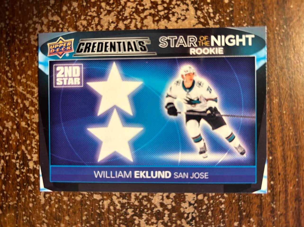 William Eklund RC, Star of the Night-2nd Star #2SR-3 – 2021-22 UD Credentials