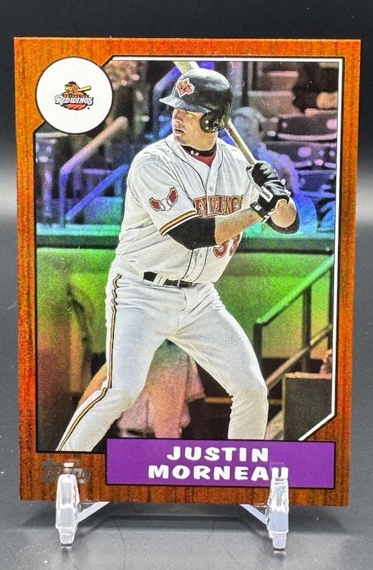 2024 Topps Pro Debut Milb Legends Justin Morneau Orange Foil /25 Twins #MILB-2