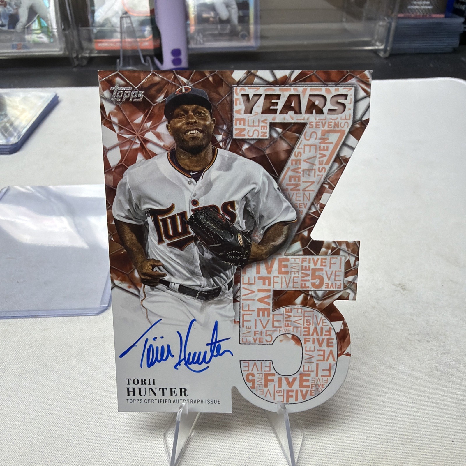 2026 Topps 75 Years of Topps Die Cut Autographs Torii Hunter Orange Foil 01/25