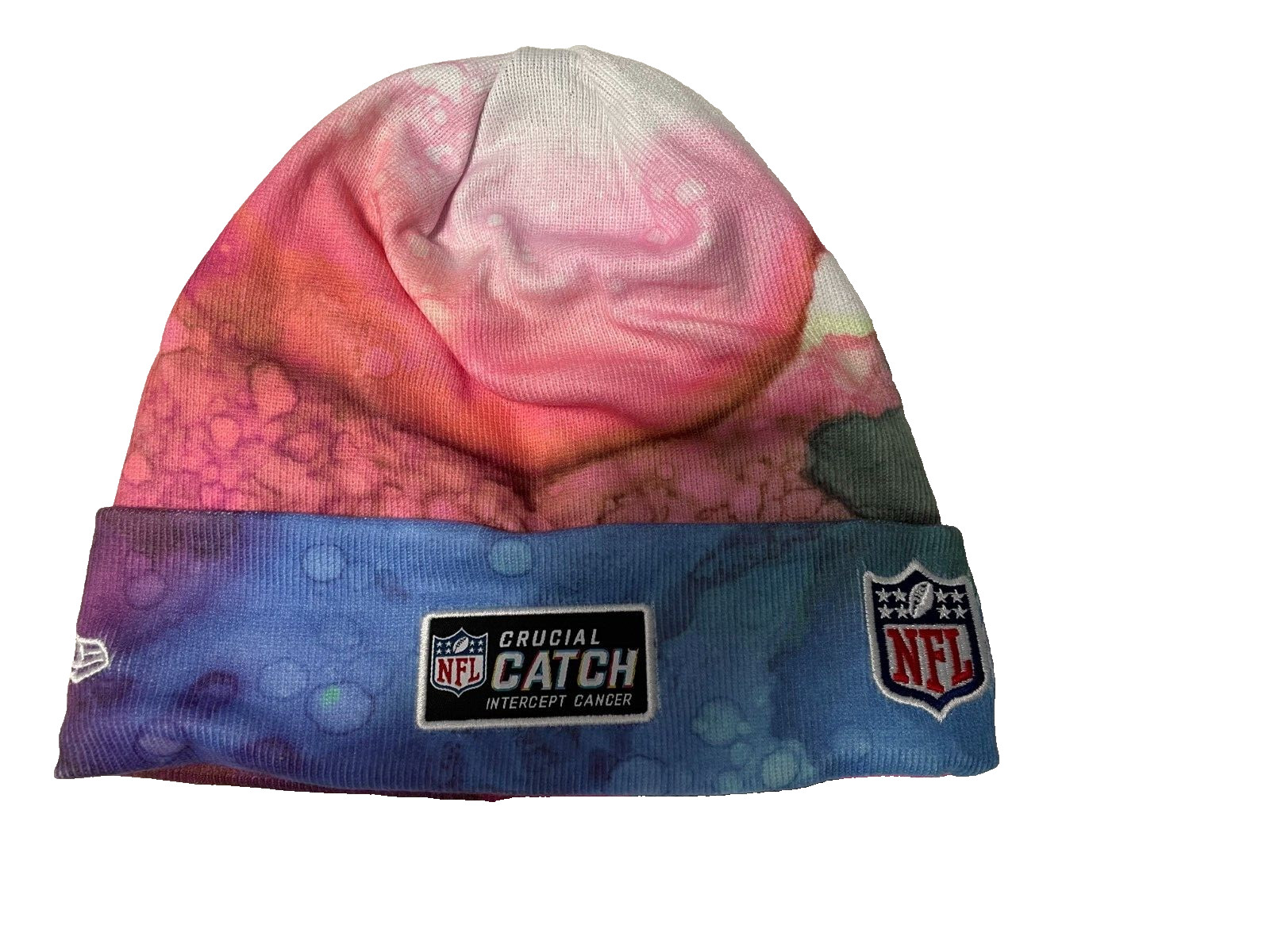 Chicago Bears Beanie Unisex Adult Crucial Catch Breast Cancer Awareness Tie Dye
