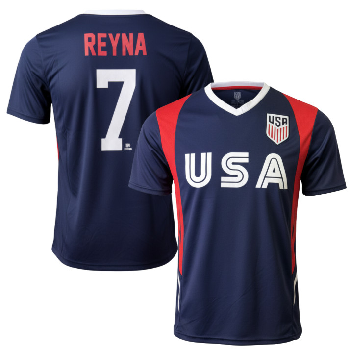 Icon Sports Gio Reyna #7 USA Soccer Jersey Navy Officially Licensed
