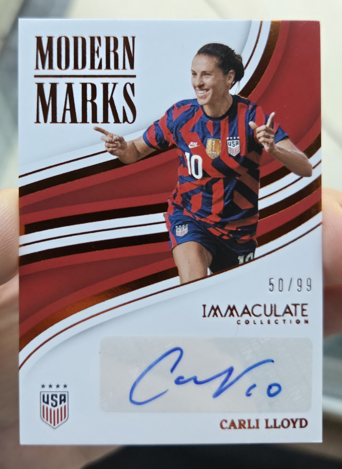 2023-24 Panini Immaculate Carli Lloyd Modern Marks Auto #50/99 USWNT USA