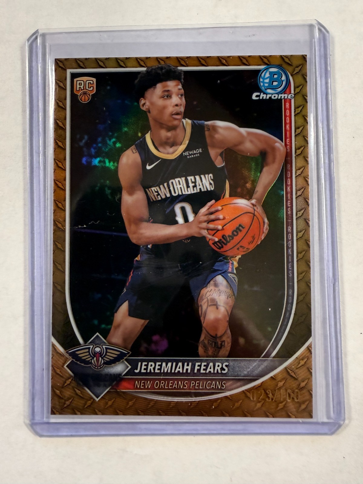 2025-26 Bowman Chrome Jeremiah Fears Steel Metal Refractor #23/100 #BCV-7 (RC)