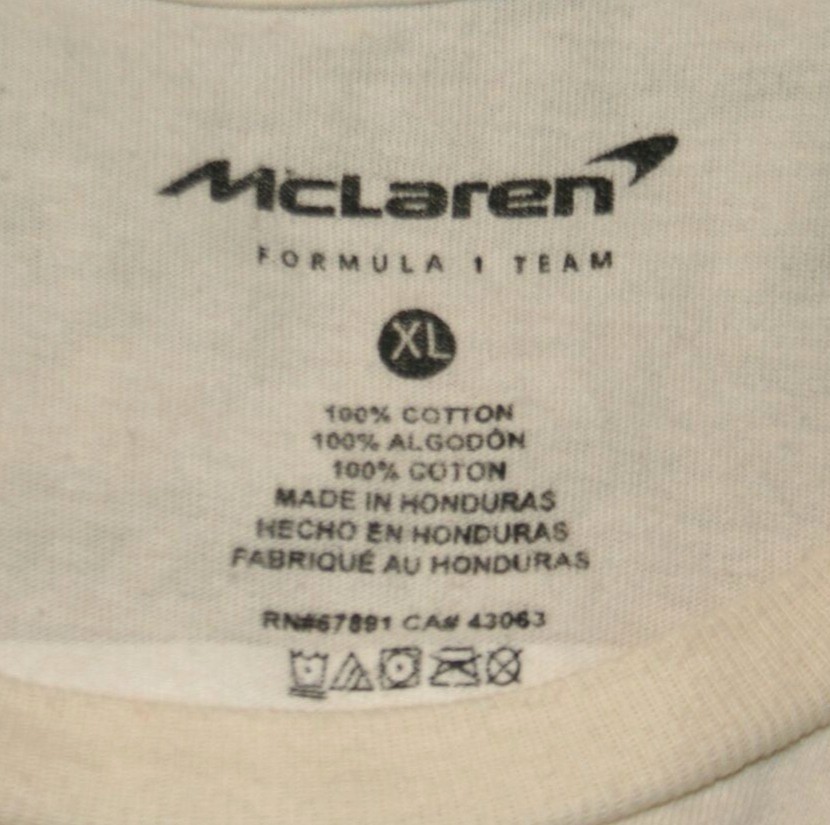 McLaren Formula 1 Team Graphic Tee Mens XXL F1 Motorsport Racing Grand Prix