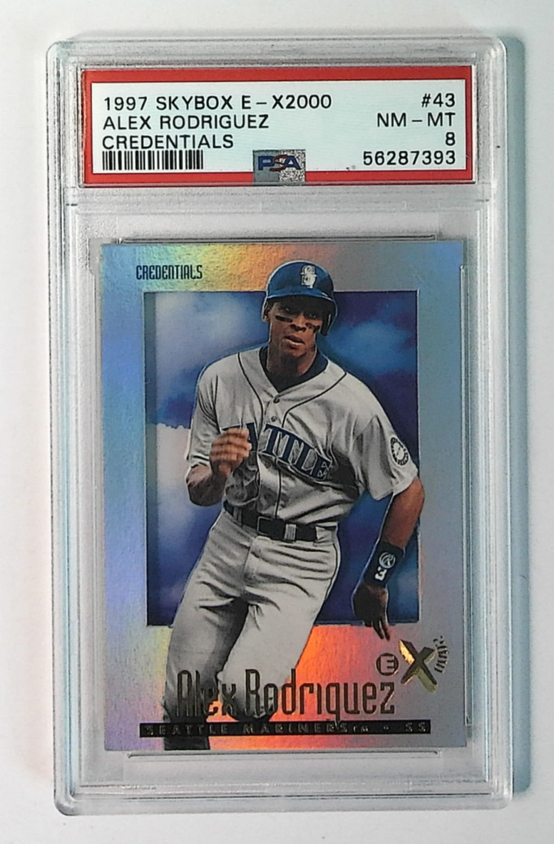1997 Skybox E-X2000 Alex Rodriguez Credentials /299 Mariners PSA 8