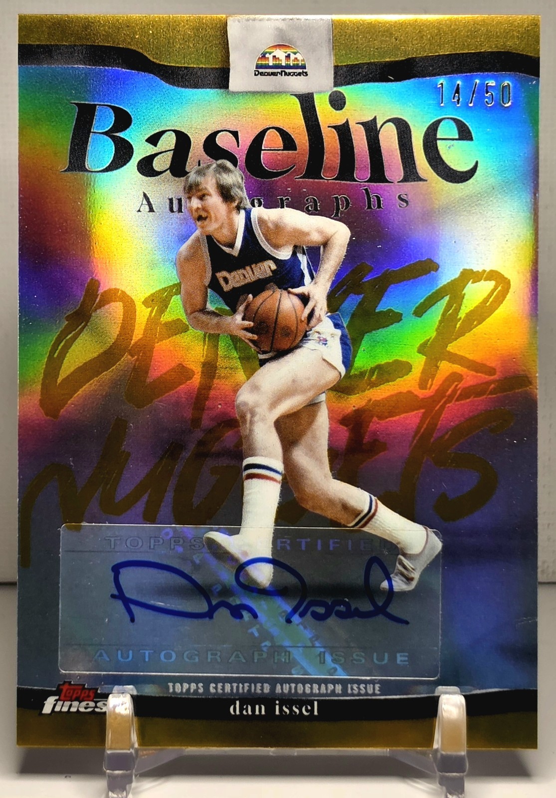 2025-26 Topps Finest – Baseline Autographs Dan Issel #BA-DI Gold Refractor…