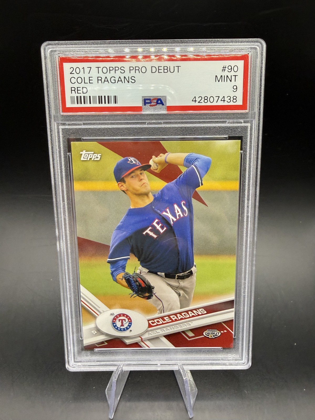 2017 Topps Pro Debut Cole Ragans Red Parallel RC ROOKIE #90 #/10 PSA 9 SP