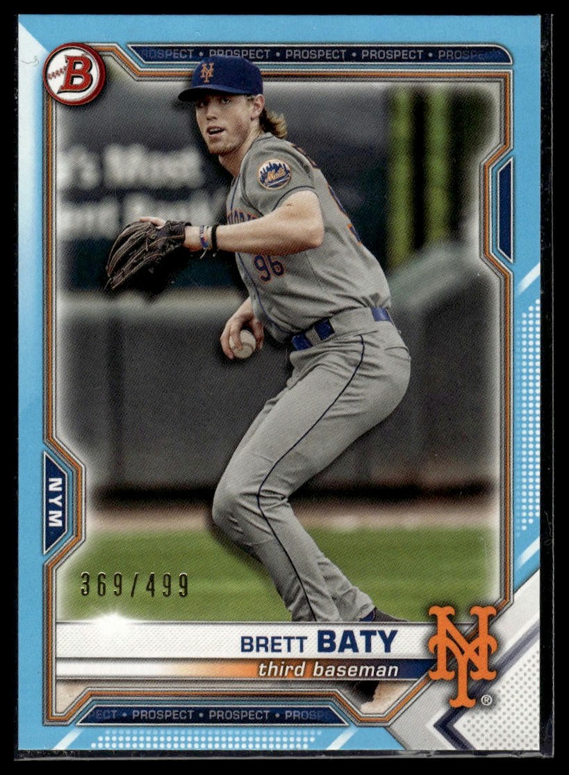 2021 Bowman Draft #BD-130 Brett Baty Sky Blue #/499