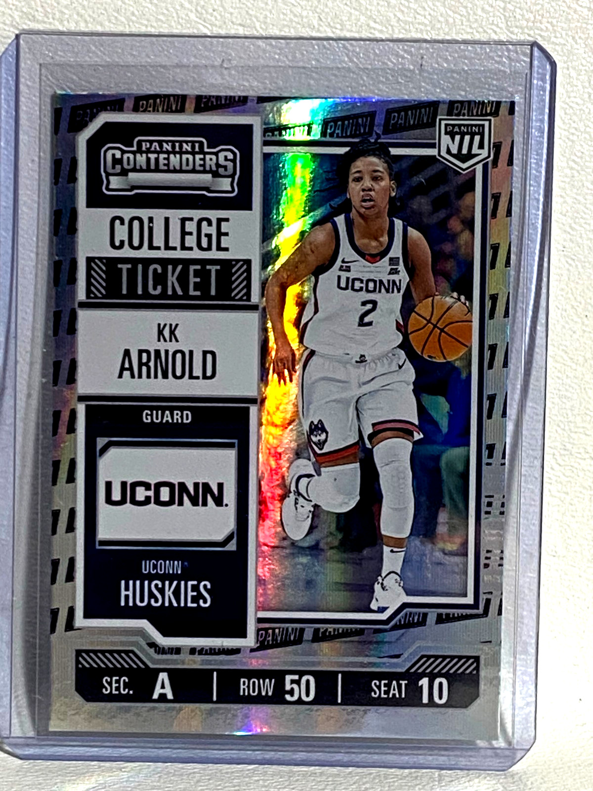 KK ARNOLD #2 2024-25 Panini NIL Contenders College Ticket HOLO Logo Foil UConn