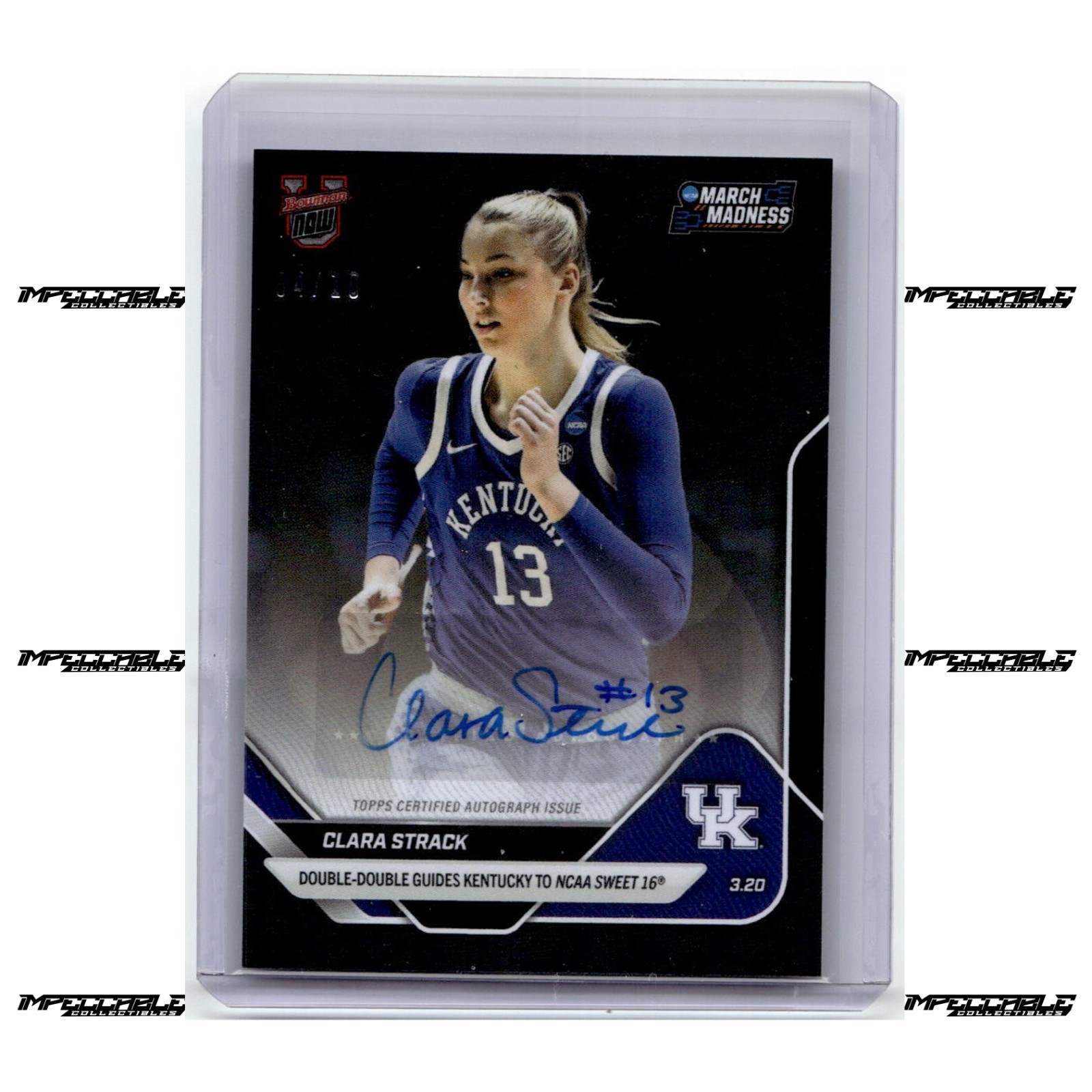 2025-26 Bowman U Now – Black #111-A Clara Strack Rookie Auto 4/10 Sweet 16