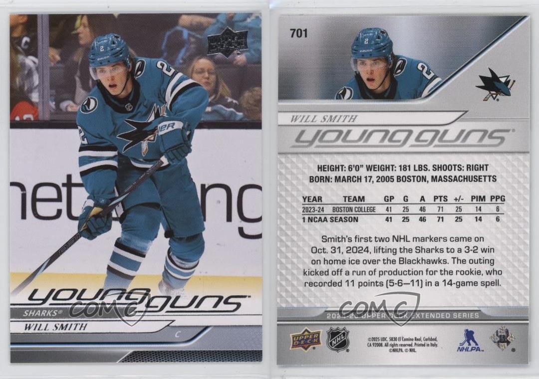 2024-25 Upper Deck Extended Series Young Guns Will Smith #701 1jk4