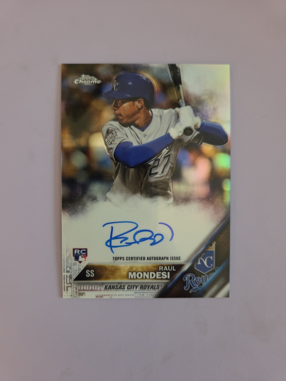 2016 Topps Chrome – RAUL MONDESI – Refractor Auto – ROYALS #d/499