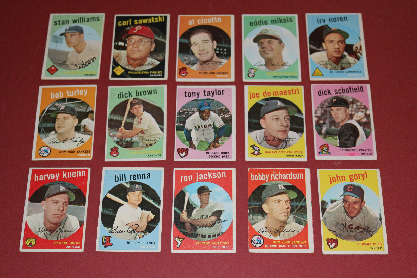 1959 TOPPS, fill your set YOU PICK 8 CARDS from a lot of (118) *VG & LOWER*lm
