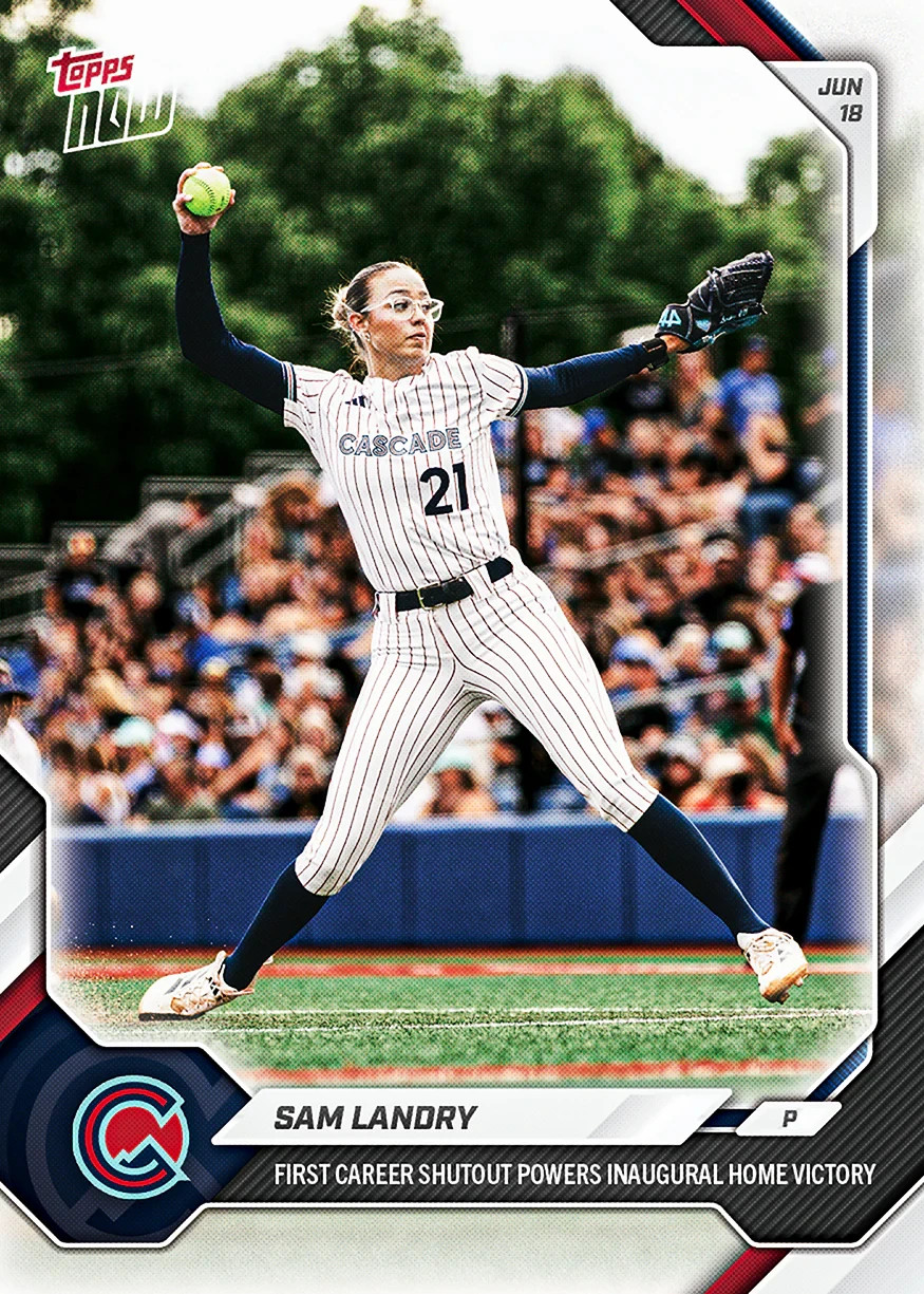 Sam Landry 2026 AUSL Topps Now #14 1ST CAREER SHUTOUT & FIRST HOME WIN! Presale